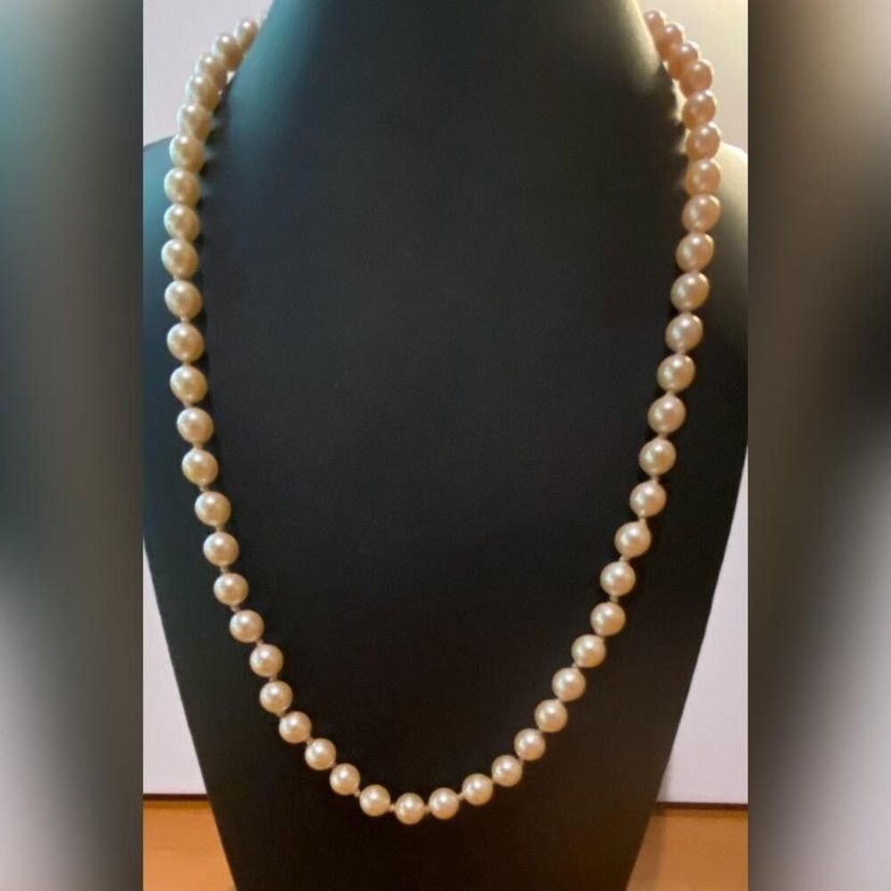 Monet White Faux Pearl Beaded Strand Necklace Gold Tone Box Clasp Women’s 17”